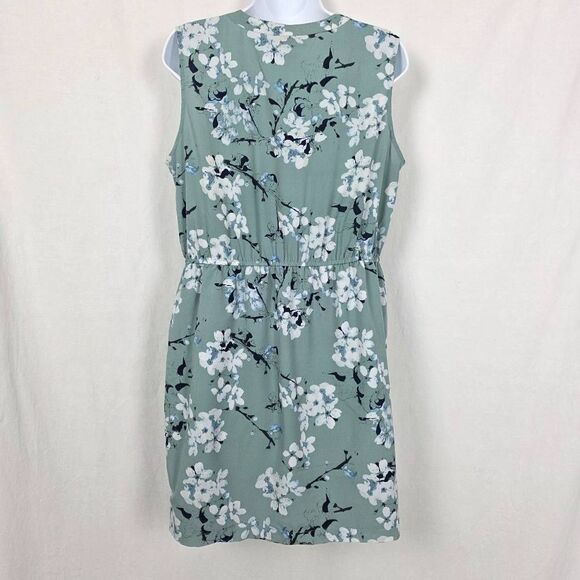 LOFT Petites Sage Green Floral Sleeveless Dress Size LP - Picture 6 of 9